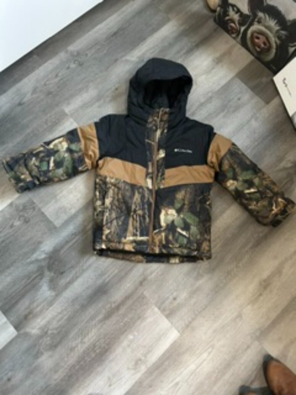 Columbia Boys Camo Ski Jacket Youth S 8 Insulated Hooded Outgrown